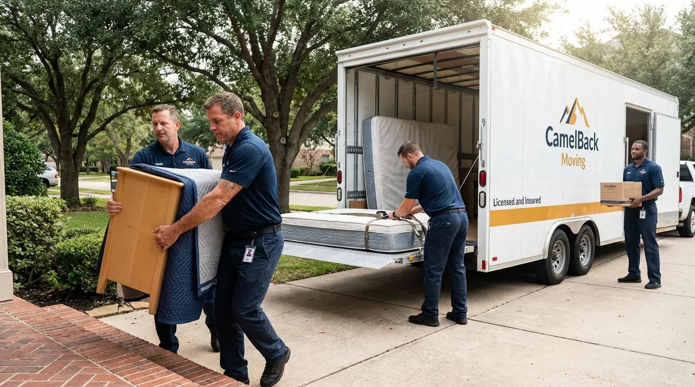 Crew loading residential truck for cross-state move from Tyrone, PA